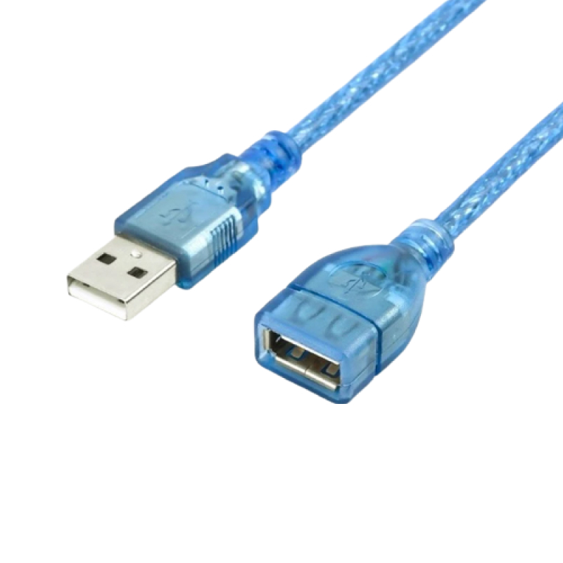 Usb2.0公對母延長線 透明藍