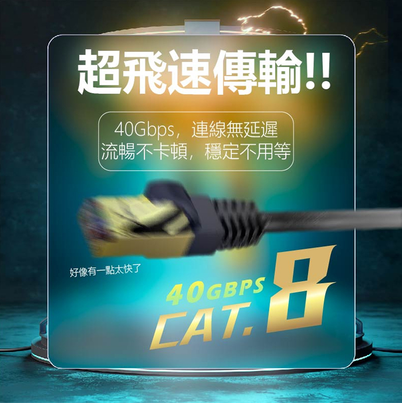 CAT8 系列 CT8G (黑色彎頭) 高速網路線