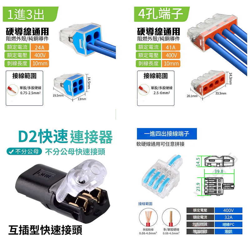 快速接線器 (多款可選)