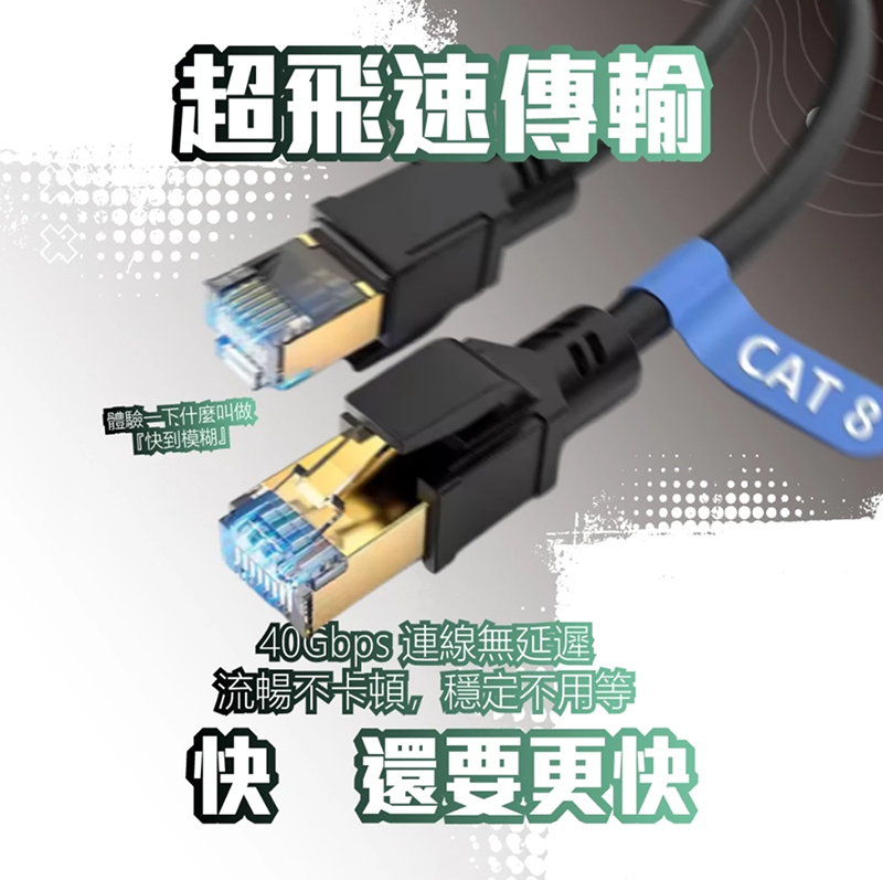 CAT8 系列 CT8K8 (黑色圓線) 高速網路線