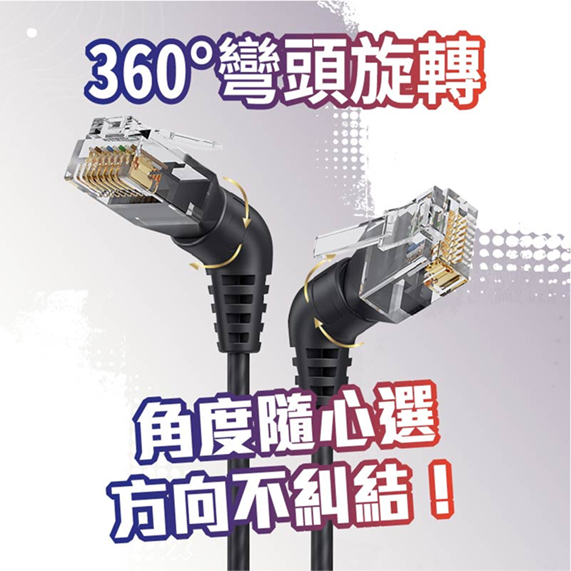CAT6A 系列 L030 (360 度彎頭) 高速網路線